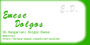 emese dolgos business card